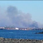 View of the Spryfield fire from the Bedford waterfront at about 7:10 p.m.