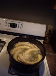 Boiling before it is stored in the freezer