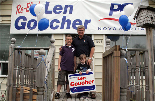 Bedford-Birch Cove MLA Len Goucher (PC) held a 'Strawberry Sunday' at his election headquarters on Sunday. During the campaign event, voters got to meet Goucher while enjoying some strawberry shortcake. Goucher is seeking re-election in the provincial election on June 9, 2009.