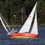 Sailboats from the Bedford Basin Yacht Club participate in a race on Wednesday evening.