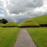 The Great Mound at Knowth is similar in size to Newgrange and is surrounded by 18 smaller satellite mounds.