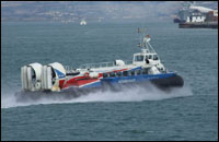 This hovercraft travels from Portsmouth to the Isle of Wight. Phot courtesy of portsmouth-guide.co.uk.