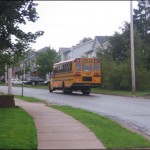 School bus on first day of school.