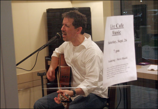Bedford resident and musician Stephen Hazel played a gig at the Dartmouth Crossing Second Cup on Saturday night.