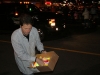 Halifax Mayor Peter Kelly hands out glow sticks at the 2009 Santa Claus Parade in Beford, Nova Scotia.