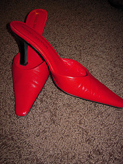 Red Michael Shannon mules