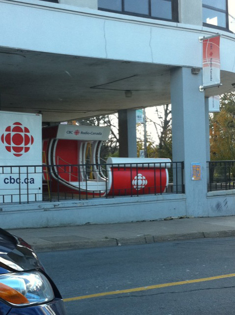 The folks at CBC putting the finishing touches on their float for The 2010 Parade Of Lights.