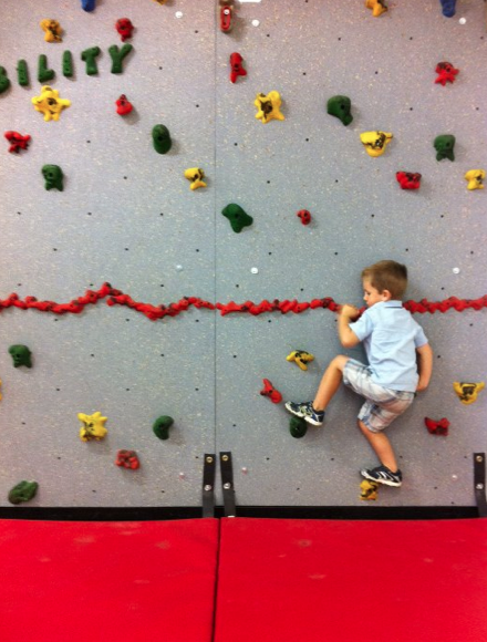wordless wednesday: a match made in heaven …my rock climbing preschooler