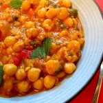 Moroccan Chickpeas with Roasted Red Peppers Mint