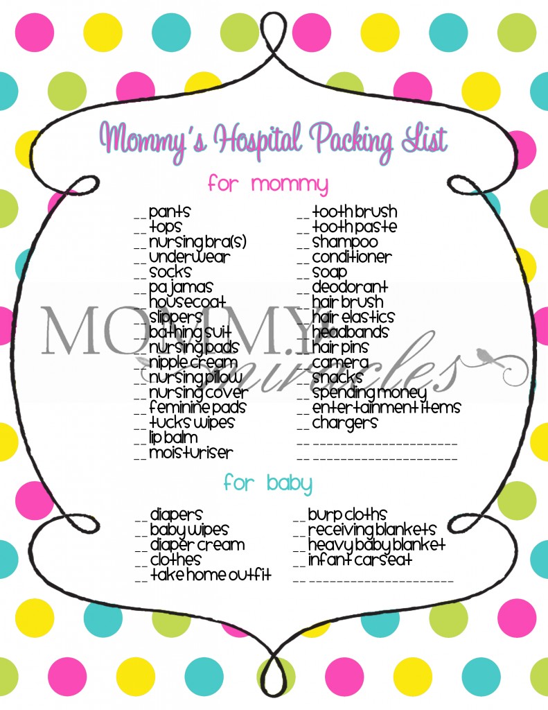 Maternity Hospital Bag List + FREE Printable