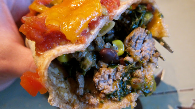 Vibrant Beef Black Bean Burritos - with Cookin' Greens