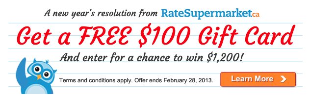 changing your credit card habits for the better: $100 gift card from ratesupermarket.ca