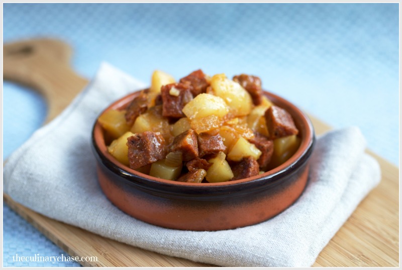 Potatoes with Chorizo by The Culinary Chase