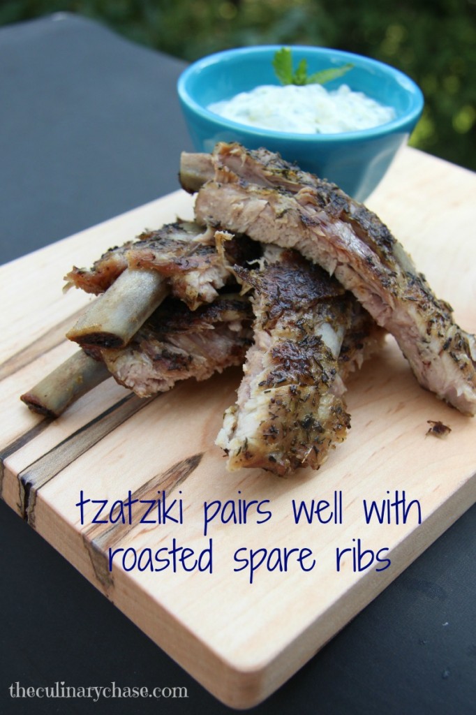 tzatziki with roasted spare ribs