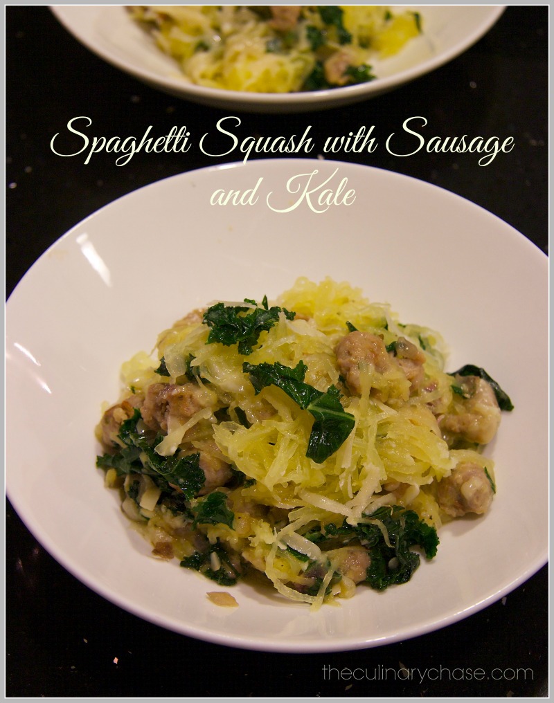 spaghetti squash with sausage & kale by The Culinary Chase