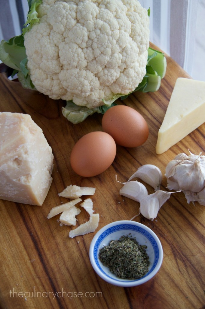 cauliflower breadstick ingredients by The Culinary Chase