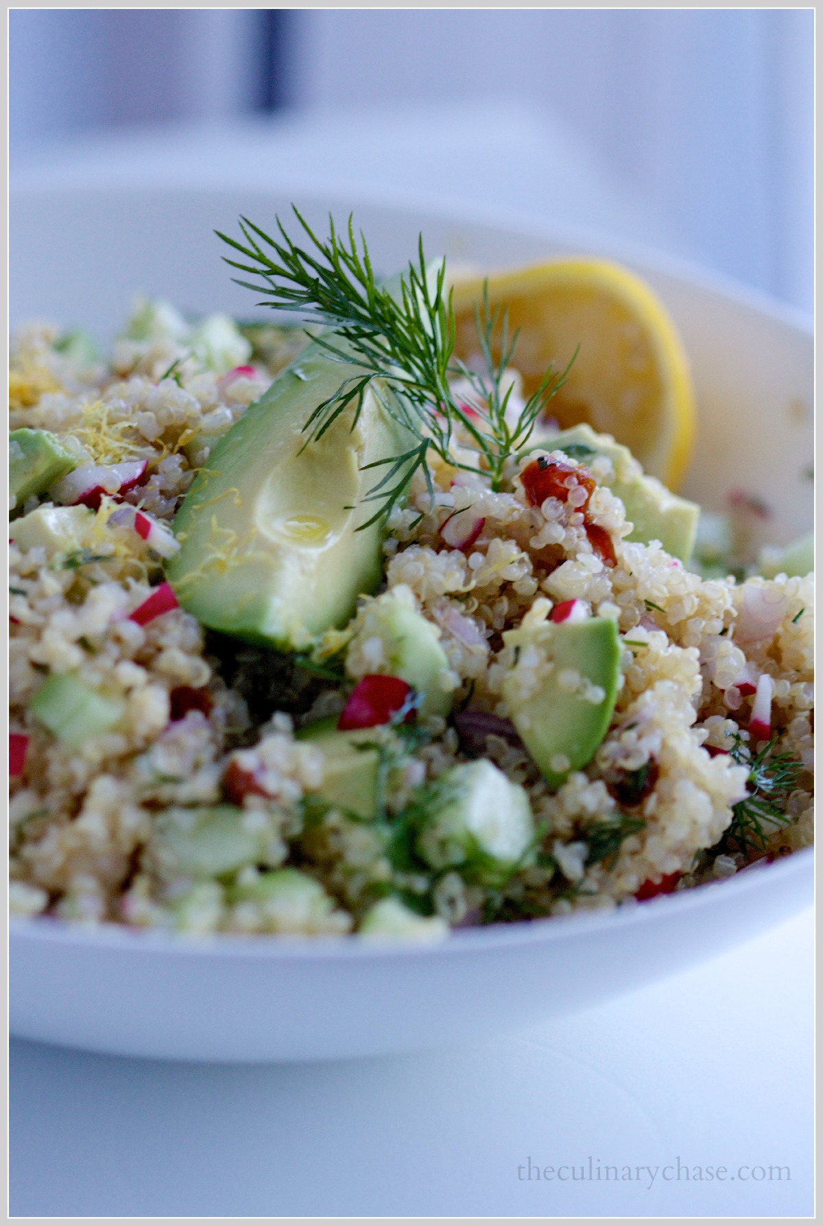 quinoa salad with radish, dill & avocado by The Culinary Chase