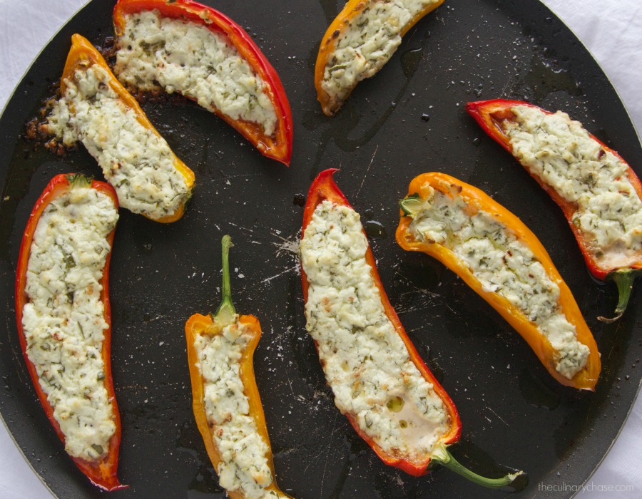 Goat Cheese Stuffed Baby Peppers by The Culinary Chase