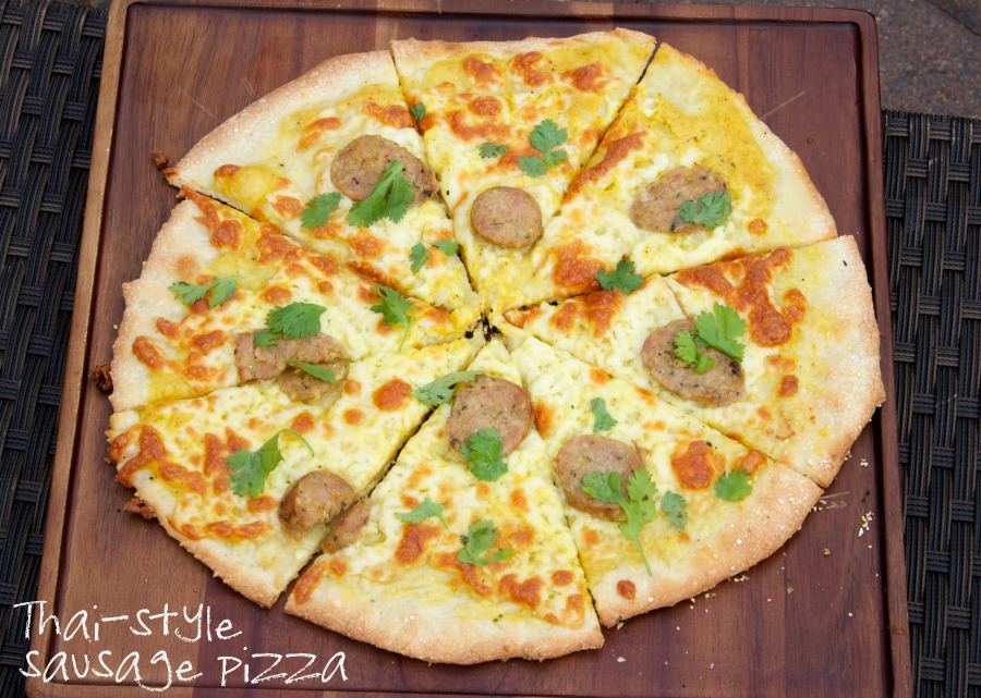 Thai-style sausge pizza