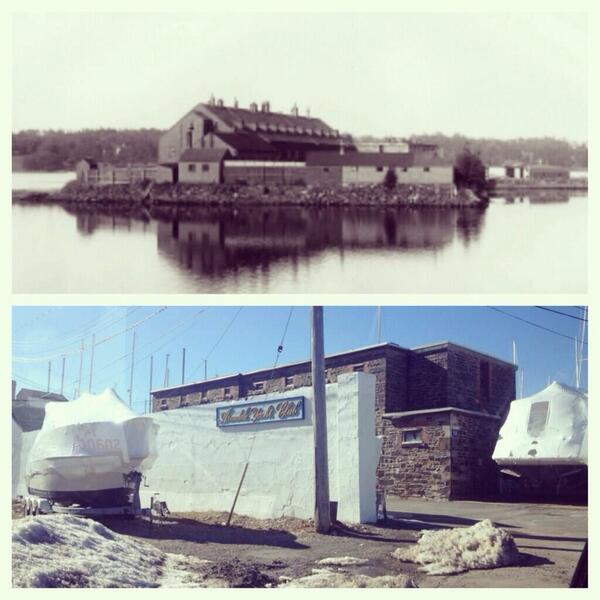 A before and after shot of Melville Island Prison, which is now Armdale Yacht Club