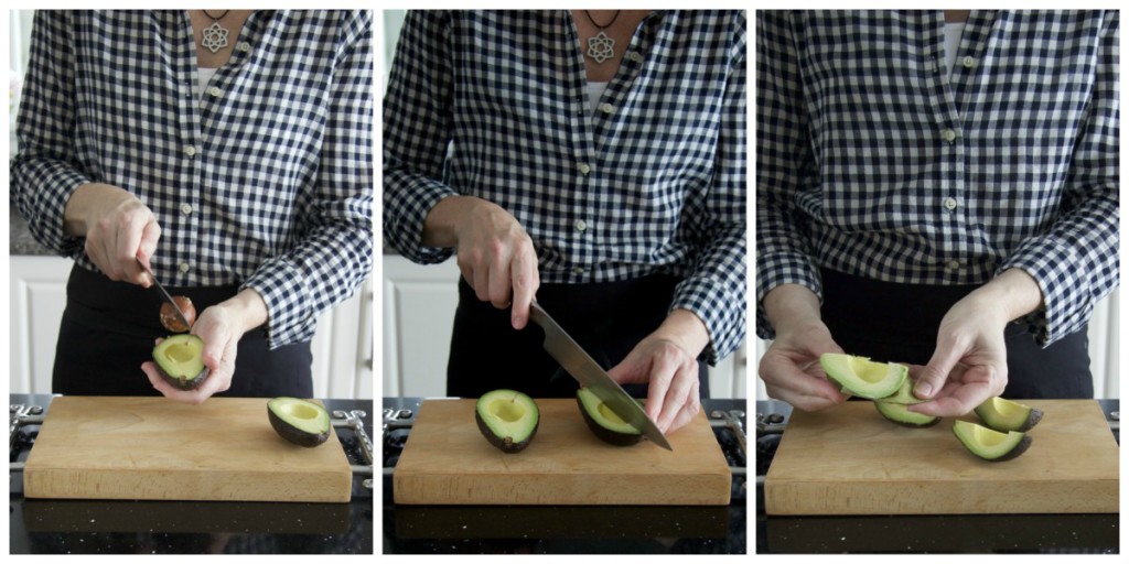 cutting an avocado