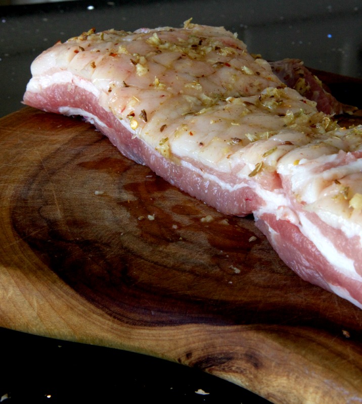 marinated pork belly