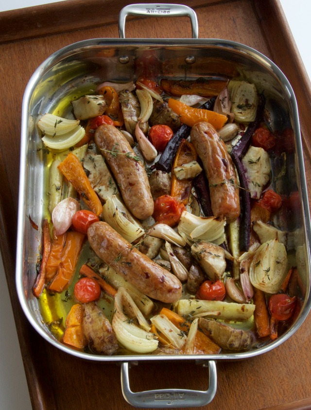 vegetable sausage roast
