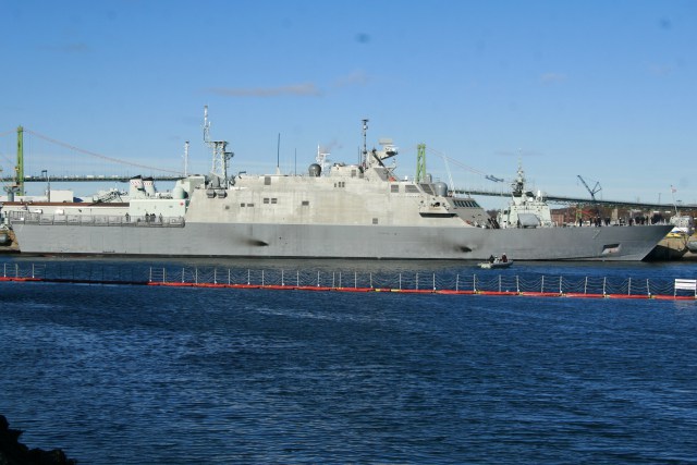USS Detroit Sails.