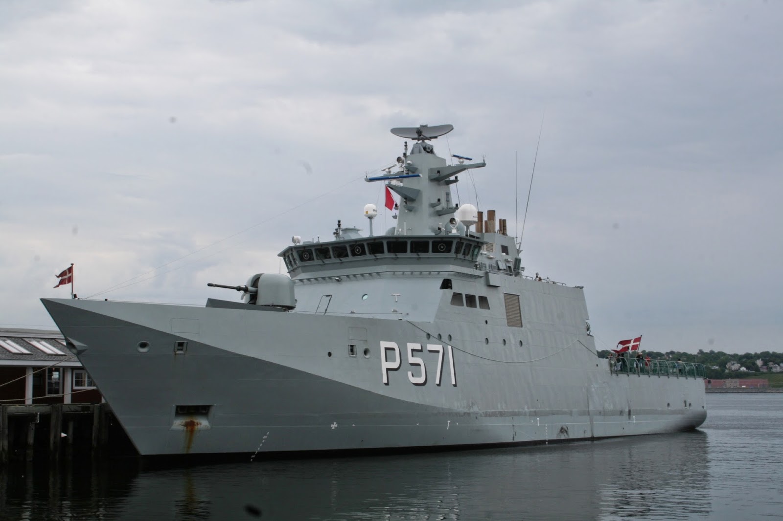 HDMS Ejnar Mikkelson visits Dockyard.