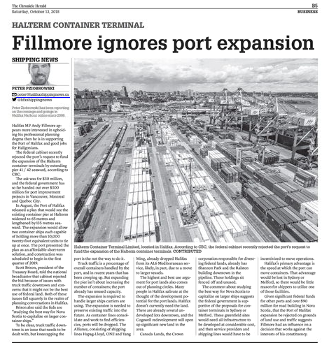To save jobs the Halifax Shipyard should build a port in Dartmouth. Weekly News #21